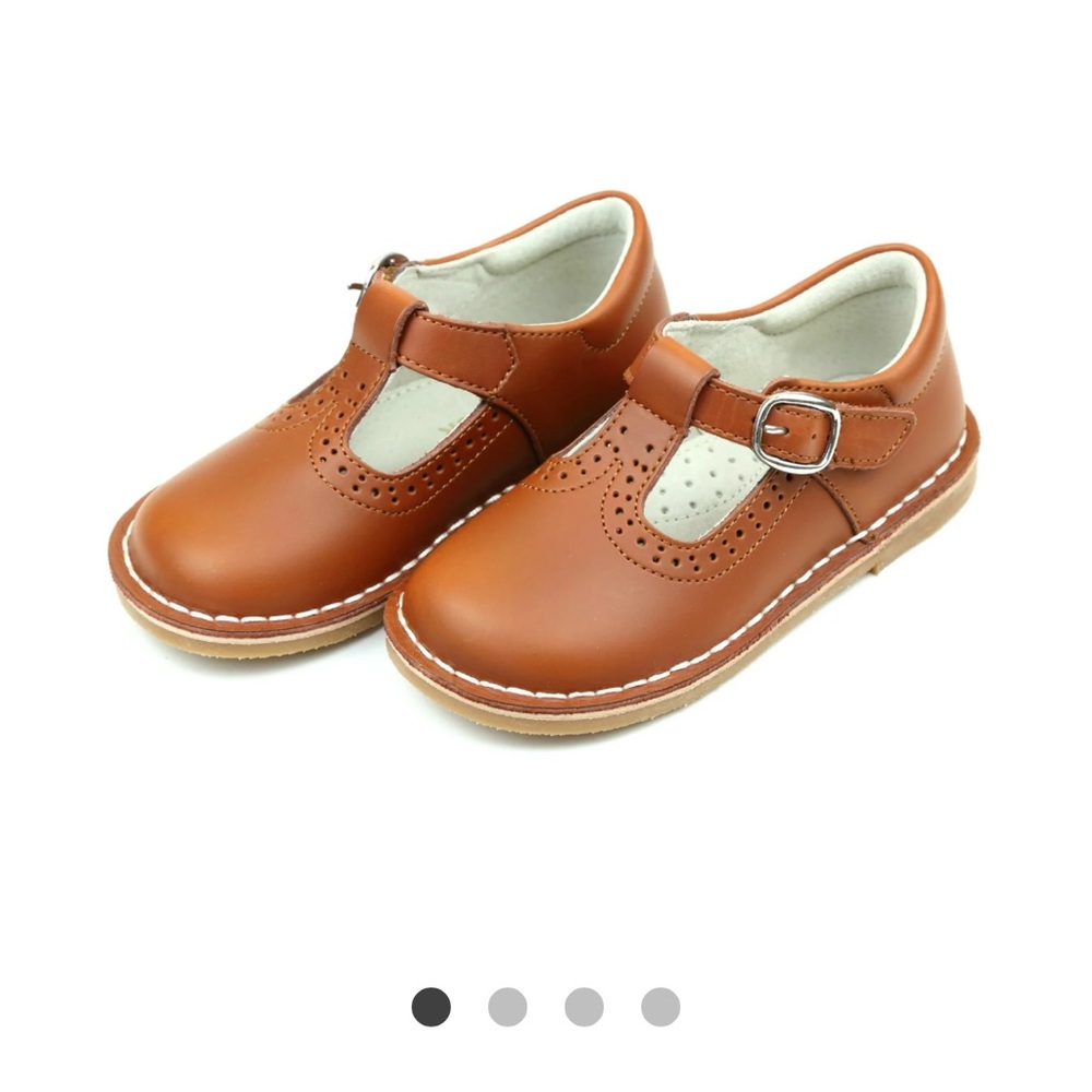 L'Amour Frances Cognac Perforated Mary Jane
